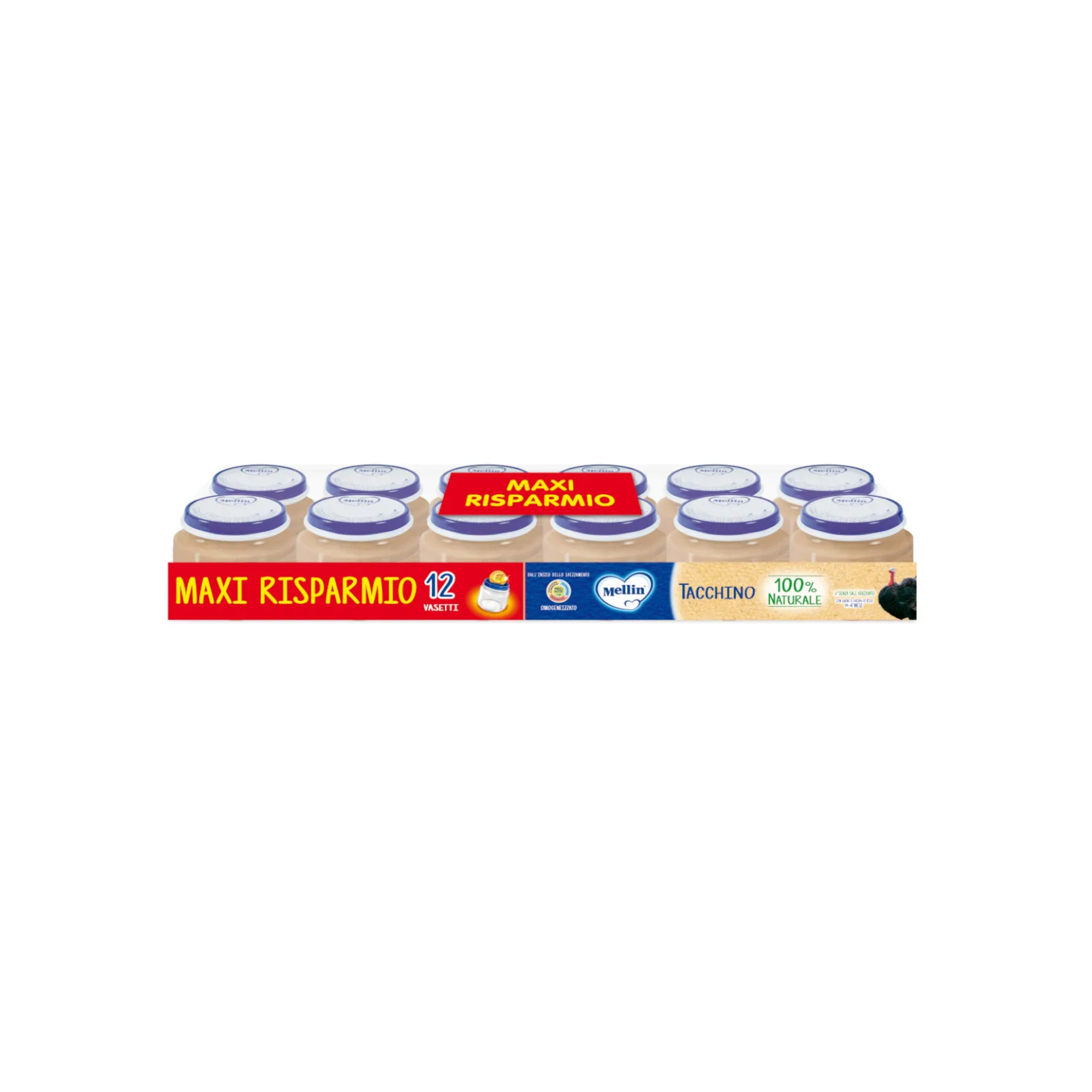 Mellin Omogeneizzato Tacchino 12x80g senza glutine
