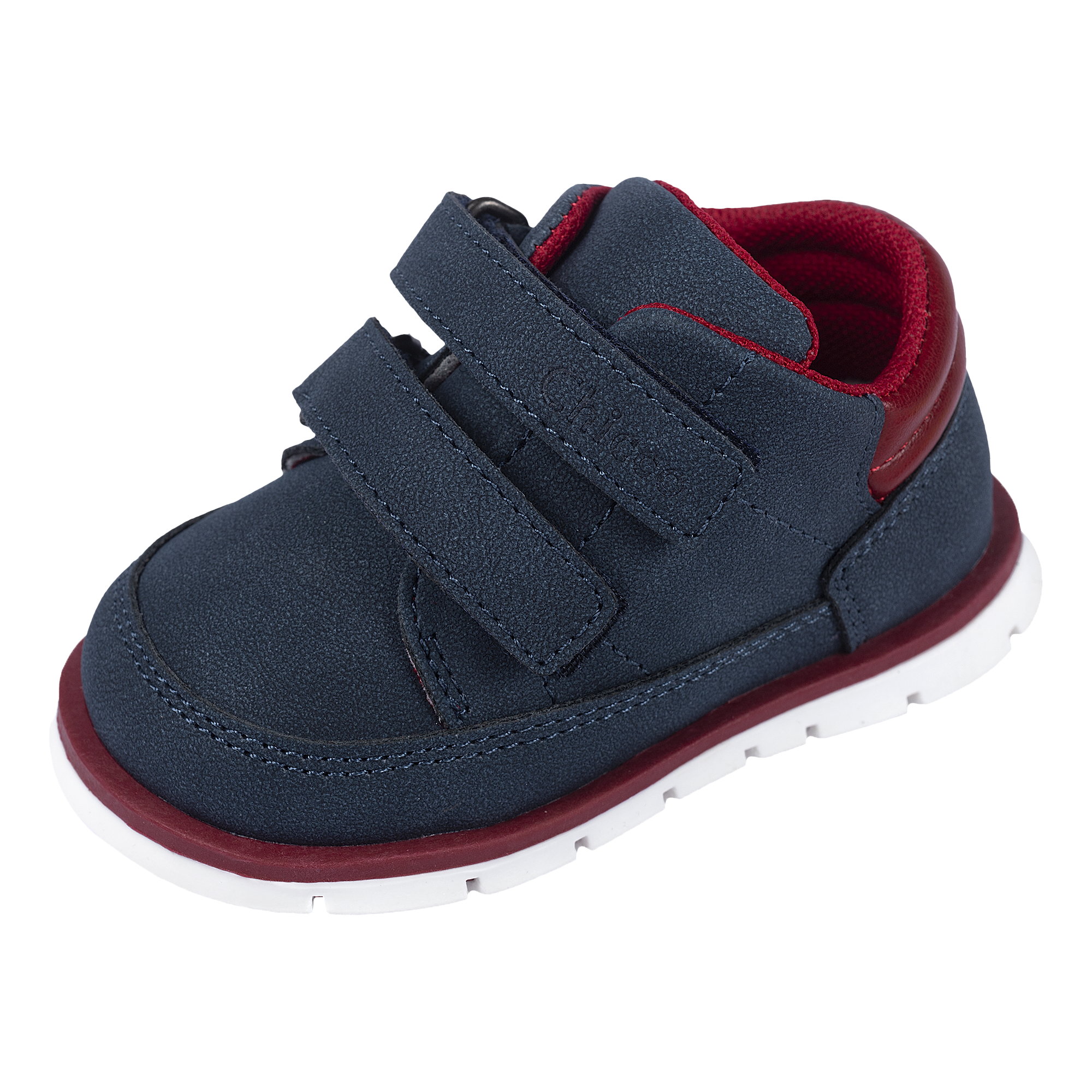 Chicco Flanisio polacchino doppio velcro dettagli rossi flessibile