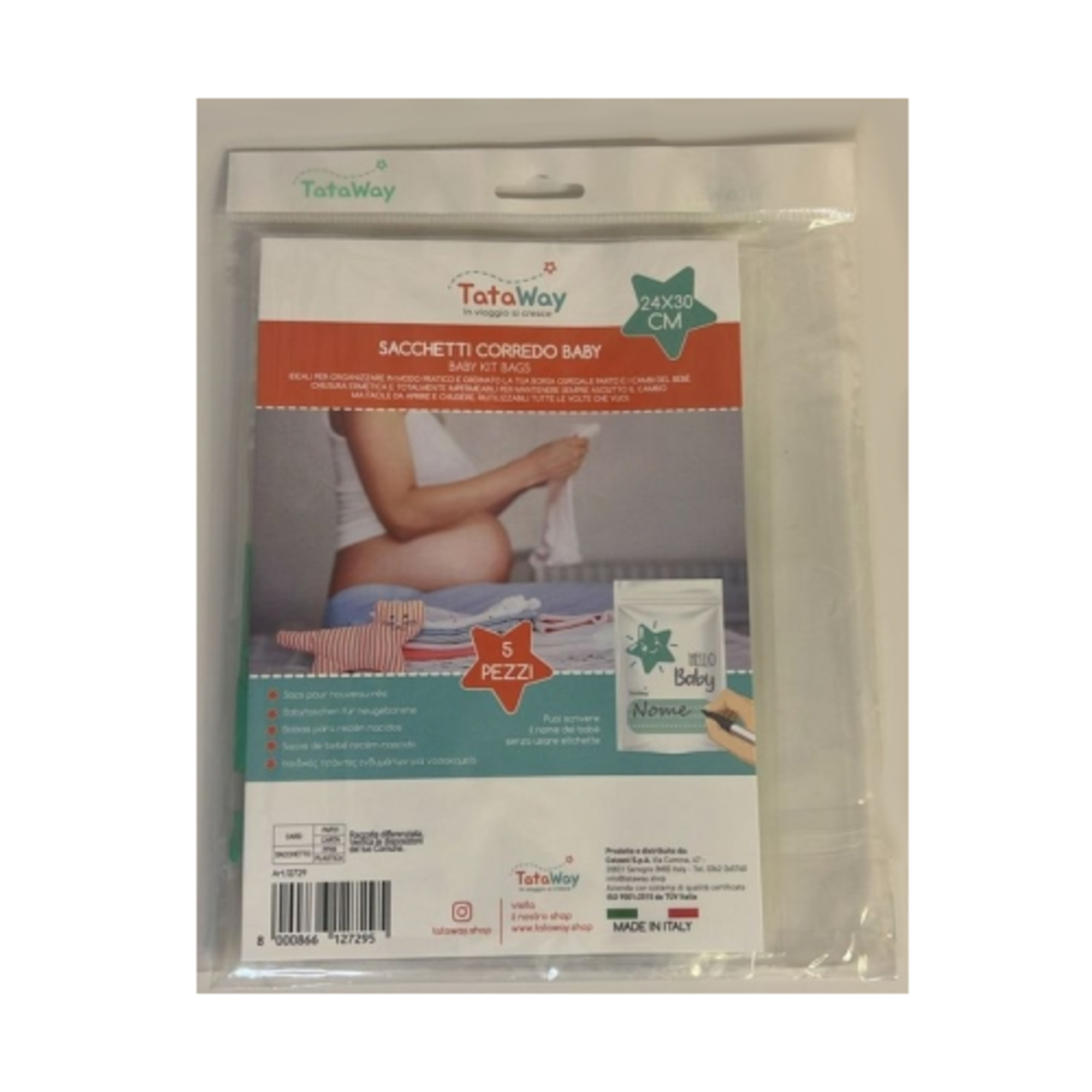 Tataway Buste Porta Corredo 5 buste per neonato