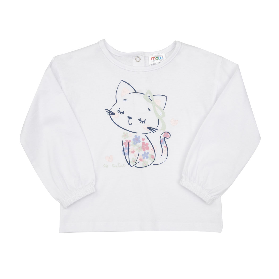Toys Center Baby Maglia Bimba Bianca Gattino Manica Lunga