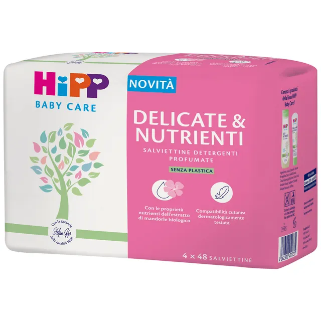 HiPP Baby Care delicate nutrienti salviettine mandorla 4x48